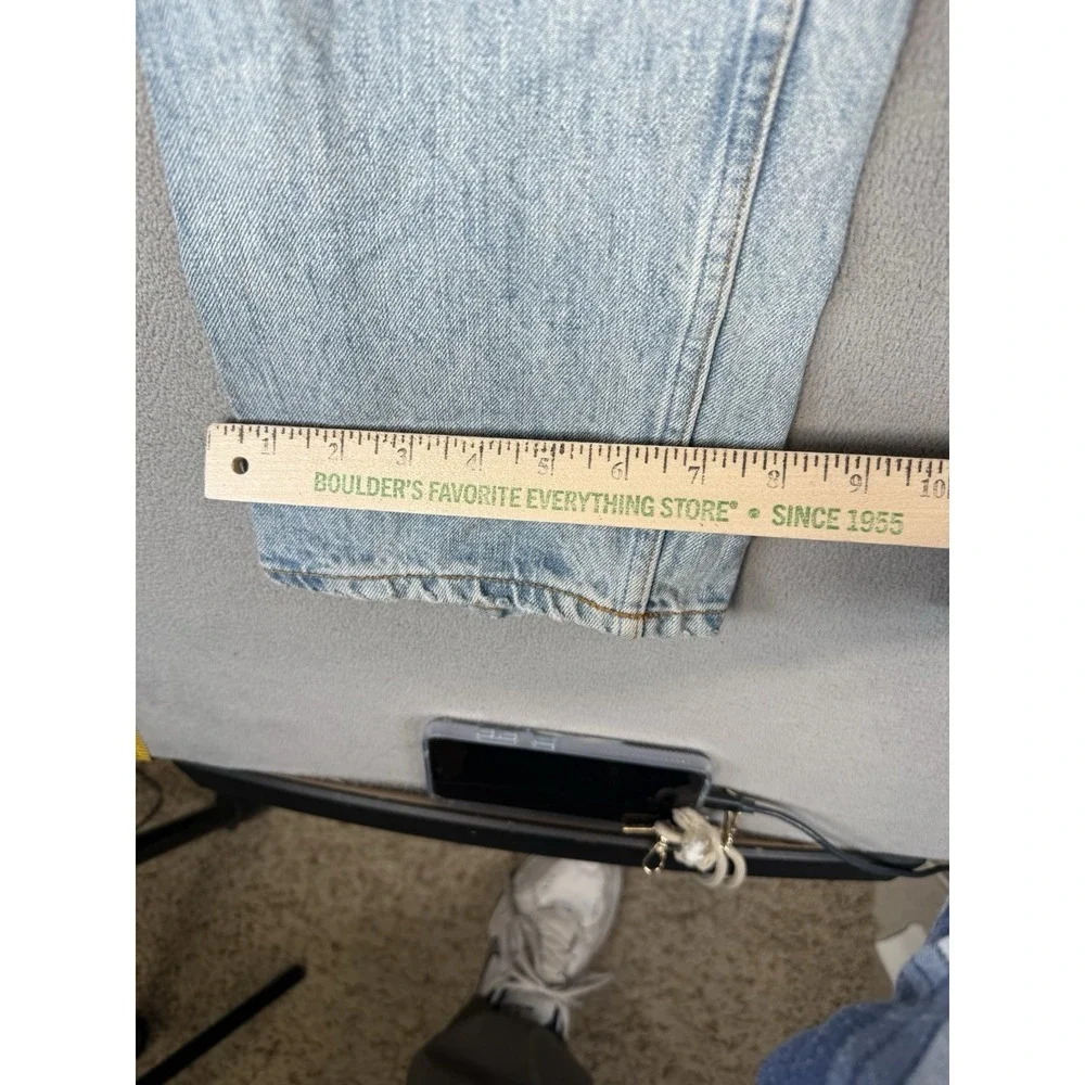 Calvin Klein‎ Selvedge Jeans Mens Blue Light Dirty Wash Straight Leg Fits 34x32